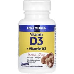 Витамин D3+ Витамин K2 Enzymedica Vitamin D3+ Vitamin K2 60 капсул