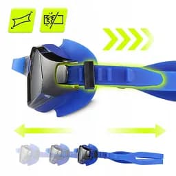 Окуляри для плавання TSUNAMI Anti-Fog 3 в 1 чохол, беруші та затискач для носа Blue (P-5905973401784) - мініатюра 6