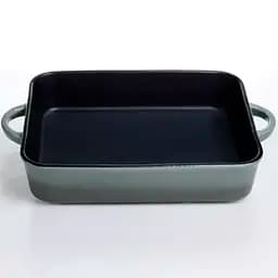 Форма для запікання фарфорова Yiwu KS-624 чорна прямокутна з ручками 29.5х23.5х6.5 см