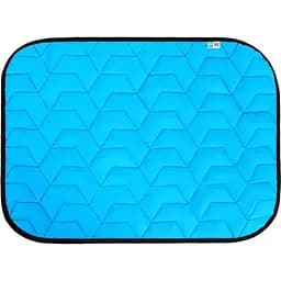 Двостороння підстилка для собак AiryVest, 55х40 см, блакитно-чорна