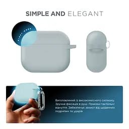 Силіконовий чохол для навушників Apple AirPods 3, Hang Case, люмінесцентний, ультратонкий захисний кейс товщиною 2 мм, захист від подряпин, пилу та ударів, компактний, з карабіном для кріплення, ArmorStandart (ARM60314) - мініатюра 2