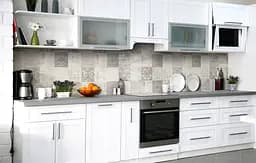 Кухонний фартух Happy Pocket Орнамент Прованс Плитка ПВХ для декору 60х300 см Геометрія Сірий Z184074 - мініатюра 2