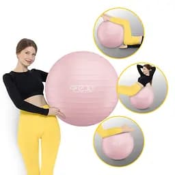М'яч для фітнесу (фітбол) 4FIZJO 75 см Anti-Burst Pink (P-5907739317407) - мініатюра 7