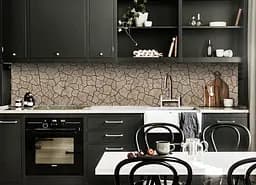 Кухонний фартух Happy Pocket Суха глина Тріщини 3Д ПВХ 60х250 см Текстури Бежевий Z183369 - мініатюра 6