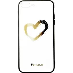 Чохол-накладка Toto Glass Fashionable Case Apple iPhone 7 Plus/8 plus Heart on White