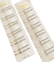 Заколки для волосся тонкі в асортименті зі старазами набір 12 шт