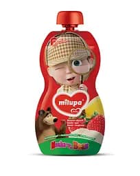 Фруктове пюре Milupa Pouch Банан-полуниця, 100 г