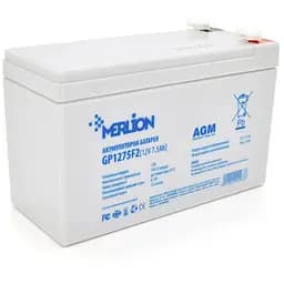 Аккумуляторная батарея MERLION AGM GP1275F2 12 V 7,5 Ah (150 x 65 x 95 (100)) White Q10/420