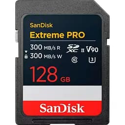 Карта памяти SanDisk SD 128GB C10 UHS-II U3 R300/W300MB/s Extreme Pro V90