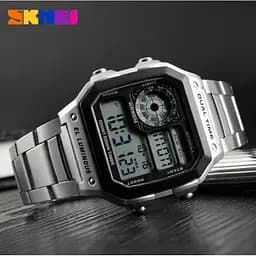 Чоловічий годинник Skmei 1335 Ripple Silver - мініатюра 5