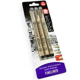 Набір лінерів Pigma Micron 2 шт (0.5/0.8) +1 ручка Micron PN в подарунок Чорний Sakura - мініатюра 5