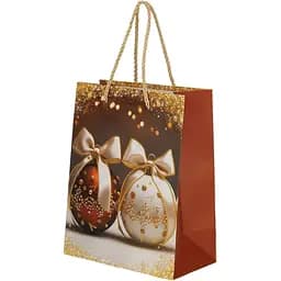 Пакет подарунковий новорічний Дві кулі з бантом YX050952 Різнокольоровий (NY)