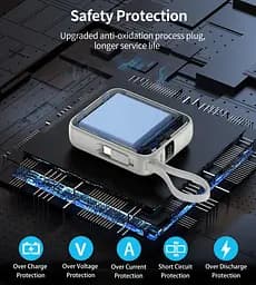 УМБ Choetech 10000mAh 35W PD3.0 USB-C In/Out, LED Display, with buid-in type-C cabel сіра - мініатюра 9