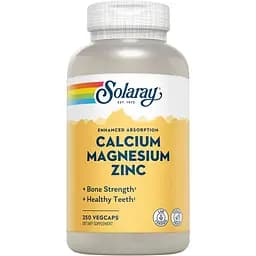 Витамины и минералы Solaray Calcium Magnesium Zinc, 250 вегакапсул