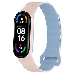Ремешок Dual-color Magnetic для Xiaomi Mi Band 9/8/10 Light Pink / Lilac Blue