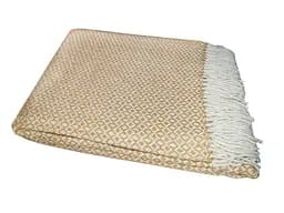 Плед вовняний Vladi Метро 140х200 біло-бежевий 2