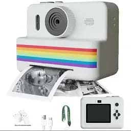 Детская цифровая фотокамера RAINBOW 2,8" мгновенная печать с термопринтером 1500 мАч Белый
