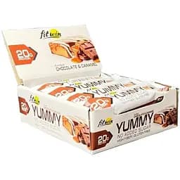Батончик FitWin YUMMY Bar 36% no added sugar, 12*55 грам - Шоколад-карамель