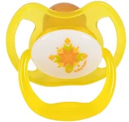 Пустышка латексная классическая Baby Team, 6+, желтый (3222)