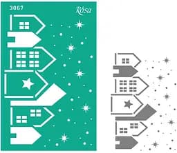 Трафарет багаторазовий самоклеючий №3067 Елементи та написи 13х20см серія Новий рік Rosa TALENT