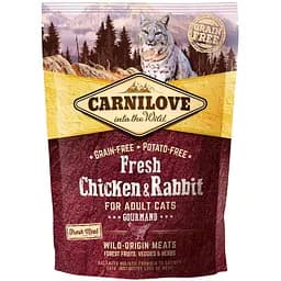 Сухой корм для взрослых кошек Carnilove Fresh Chicken & Rabbit for Adult cats с курицей и кроликом 0.4 кг