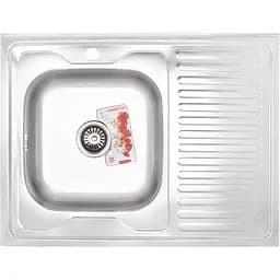 Кухонная мойка накладная ZERIX Z8060L-06-160E satin (ZX1616)