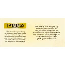 Чай Twinings чорний з ароматом ванілі  в пакетиках 50 г (25 шт. х 2 г) - мініатюра 3