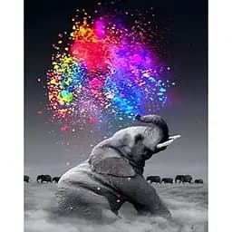 Алмазна мозаїка Josef Otten Кольоровий фонтан зі стразами на підрамнику 40х50 см (1233599575)