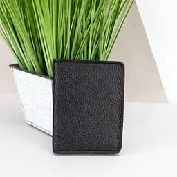 Обложка на ID паспорт, права кожаная на кнопке Handycover 0037 черный флотар