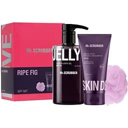 Подарочный набор Mr.Scrubber Ripe Fig: Увлажняющий крем-гель 150 мл + Гель для душа 500 мл+ Мочалка Облако