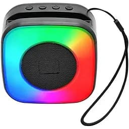 Колонка Bluetooth L011 портативная акустика с насыщенным звуком FM-радио и поддержкой USB microSD и AUX с RGB 5 Вт Черный