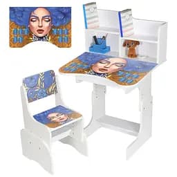 Дитяча парта Bambi N 2071-6-1 Україночка зі стільчиком та таблицею множення
