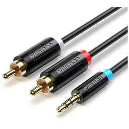 Кабель мультимедийный 3.5mm M to 2xRCA M 2.0m black Vention (BCLBH)
