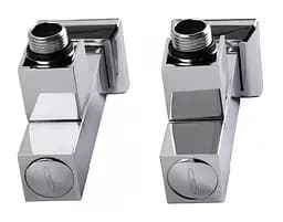Набір кутових кранів Solomon LUX 8888-CUBE 1/2" з американкою Chrome 30412 - мініатюра 6