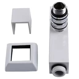 Набір кран напівоборотний кутовий з американкою Solomon Lux 1/2″ Cube White 8888 (2шт.) 000021914 - мініатюра 3