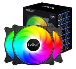 Кулер корпусной PCCOOLER 120 mm ARGB, Hydraulic Bearing, 4Pin PWM 3in1 (3шт) - мініатюра 1