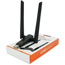 Бездротовий мережний адаптер Voltronic Wi-Fi-USB Merlion LV-UAC21, RTL8811CU, з 2-ма антенами 10см, 802.11 a/b/g/n, 600MB, 2.4 GHz, Blister Q50 - мініатюра 4