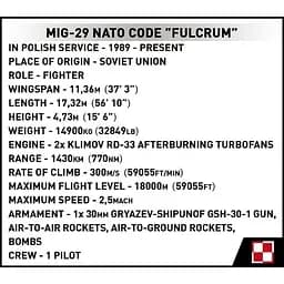 Конструктор Cobi Винищувач МіГ-29 Fulcrum, 600 деталей (COBI-5834) - мініатюра 11