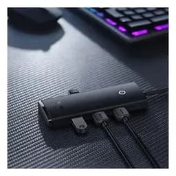 Концентратор Baseus USB 3.0 to 4xUSB 3.0 0.25m black (WKQX030001) - мініатюра 3