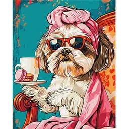 Картина за номерами Ideyka Грайливе ші-тсу 40x50 см (KHO6611)