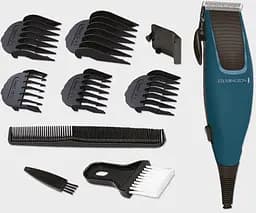 Машинка для стрижки Remington Apprentice, від мережі, роторний мотор, насадок-5, титан.напил., синій - мініатюра 6