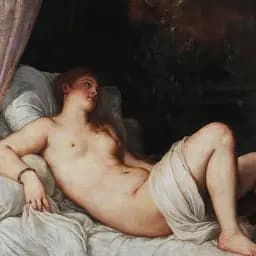 Інтер'єрна картина Даная, Тіціан, Titian, Danae, інтер'єрний декор, 42×60 см (id6979) - мініатюра 5