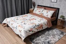 Комплект постельного белья Moon&Star Бязь Gold Люкс Flora двуспальный 175х210 наволочки 4х50х70