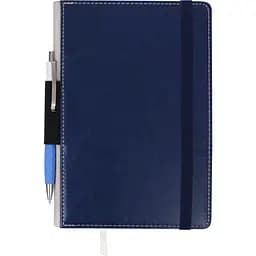 Блокнот діловий Buromax Logo2U Code А5 96 арк. в клітинку обкладинка штучна шкіра темно-синій (BM.295106-03)