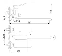 Змішувач для ванни Frap F2261 - мініатюра 6