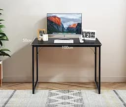 Письмовий стіл Costway Homart із сталевим каркасом чорний - мініатюра 8