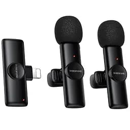 Петличний бездротовий мікрофон Borofone BFK16A Winner dual-mic Type-C Black