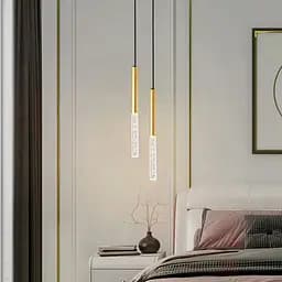 Латунний підвіс зі скляним розсіювачем з ефектом бульбашок 41 см Line F Арт. MJ462 200+200 AB