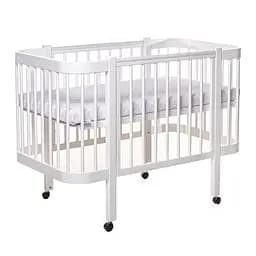 Кроватка детская маятниковая Рассвет без ящика бук белый