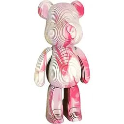 Конструктор картонний 3D-пазл Bearbrick біло-рожевий (ZX-155)